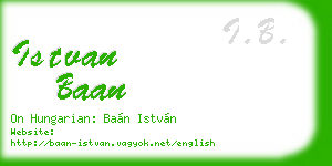 istvan baan business card